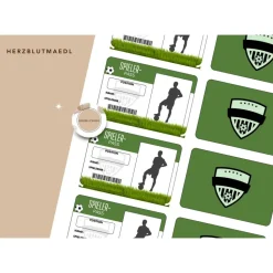 Bastelvorlage Fußball Spielerpass für Kindergeburtstag, Fußballparty, Fußballturniere - Tolles Mitgebsel für große Fußba