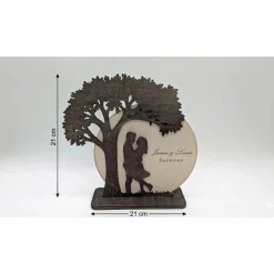 Baum der Liebe – Personalisiertes 3D Holz-Silhouette Display mit Gravur