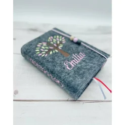 Baum Gotteslobhülle Gebetbuch Hülle Geschenk Kommunion Firmung Geschenkidee Gott Kirche religiös personalisiert