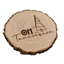 Baumscheibe Holzscheibe Holzbrett 16-19 cm Weihnachten Gravur Holz Baum Rinde braun natur Tannenbaum Christschmuck