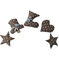 Baumschmuck 5-er Set braun gepunktet