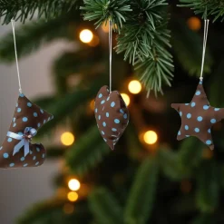 Baumschmuck 5-er Set braun gepunktet