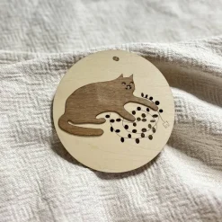 Baumschmuck Katzen - Anhänger aus Echtholz