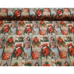 Baumwolldruck "Nikollausstiefel, 140 cm breit, Meterware, Preis pro 0,5 lfdm