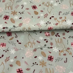 Baumwolle - Weihnachtsmotive auf mint  - 50cm