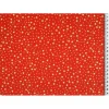 Baumwollgewebe, rot, bedruckt mit "goldenen" Sternen, 140 cm breit, Meterware, Preis pro 0,5 lfdm