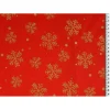 Baumwollgewebe, rot, bedruckt mit großen "goldenen" Kristallen, 140 cm breit, Meterware, Preis pro 0,5 lfdm