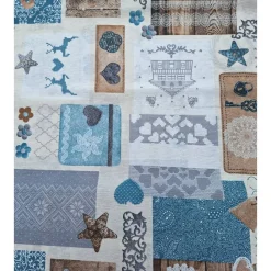 Baumwollstoff mit Weihnachtsmotiven, Weihnachtsstoff, Breite 1,40 m, Meterware, natur,  beige, mint, grau