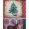 Baumwollstoff mit Weihnachtsmotiven, Weihnachtsstoff, Patchworkstoff, Breite 1,12 m, Meterware, beige, rot, grün