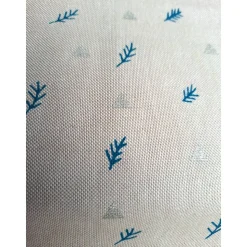 Baumwollstoff mit Zweigen, Weihnachtsstoff, Breite 1,40 m, Meterware, natur,  petrol, silber, Baumwolle