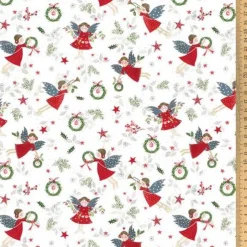 Baumwollstoff Weihnachtsengel von acufactum by Kerstin Heß | Weihnachtsstoff | Kinderstoff