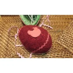 Befüllbares Osterei aus Styropor und Filzwolle, Weinrot/ Rosa
