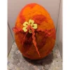 Befüllbares Osterei aus Styropor und Filzwolle, Orange/ Rot