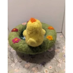 Befüllbares Osternest mit Küken, hergestellt mit Nadelfilztechnik