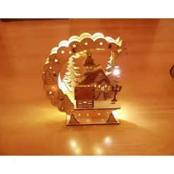 Beleuchtete Weihnachts-Holz-Deko 