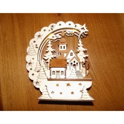 Beleuchtete Weihnachts-Holz-Deko 