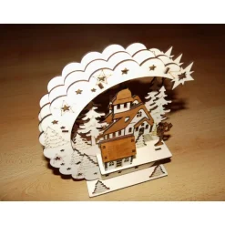 Beleuchtete Weihnachts-Holz-Deko 