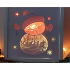 Beleuchteter Bilderrahm mit Weihnachtsmotiv und Farbwechsel.