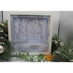 Beleuchteter Bilderrahm mit Weihnachtsmotiv und Farbwechsel.