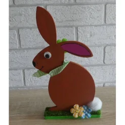 Bemalter Holz-Osterhase mit Kulleraugen