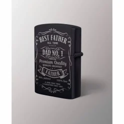 Benzin Metallfeuerzeug mit Gravur "DAD NO.1"