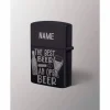 Benzin Metallfeuerzeug mit Gravur "OPEN BEER"