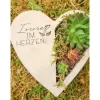 Bepflanztes Herz aus Beton mit Schriftzug Grabschmuck Trauer Grabgesteck Grabherz Personalisierbar