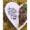 Bepflanztes Herz aus Beton mit Schriftzug Grabschmuck Trauer Grabgesteck Grabherz Personalisierbar