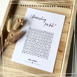 Überraschung Wortsuche | Geschenkkarte personalisierbar | A6