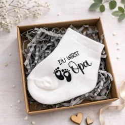 Überraschungsbox zur Schwangerschaft – Babysocken „Du wirst Opa“ ,Du wirst Oma" – Geschenk zur Verkündung