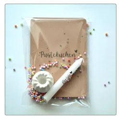 Besondere Geburtstagskarte Pustekuchen, Geburtstag TO GO, Geburtstag in der Tüte