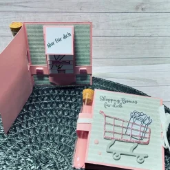 Besondere Karte Geburtstagskarte Geldgeschenk Wunscherfüller Shopping-Bonus Reagenzglas Wasserfall Handmade Stampin‘ Up!