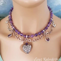 Besondere Trachtenkette aus Amethyst und Silber, Wies`n