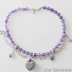 Besondere Trachtenkette aus Amethyst und Silber, Wies`n