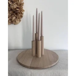 Besonderer Adventskranz aus hochwertigem Eichenholz