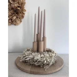 Besonderer Adventskranz aus hochwertigem Eichenholz