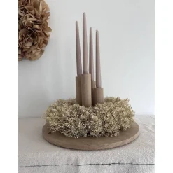 Besonderer Adventskranz aus hochwertigem Eichenholz