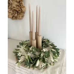 Besonderer Adventskranz aus hochwertigem Eichenholz