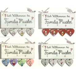 besonderes Geburtstagsgeschenk für Frauen und Männer, Türschild Familie personalisiert mit Namen, exklusives Geschenk zum Geburtstag Haustürschild / Willkommensschild / Holzschild