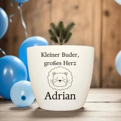 Besonderes Geschenk - Blumentopf graviert - Kleiner Bruder