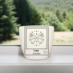 Besonderes Geschenk - Blumentopf graviert - Sternzeichen Zwillinge