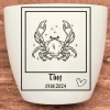 Besonderes Geschenk - Blumentopf graviert - Sternzeichen Krebs