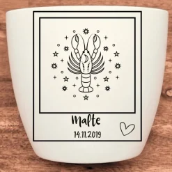 Besonderes Geschenk - Blumentopf graviert - Sternzeichen Skorpion