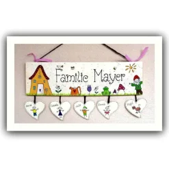 besonderes Hochzeitsgeschenk für das Brautpaar, Türschild Familie personalisiert mit Namen, Geschenk zur Hochzeit