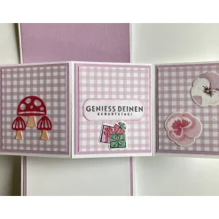 Besonders geformte 3D  PopUp Panel Card - Geburtstagskarte  in Handarbeit gefertigt, mit Stampin Up Produkten