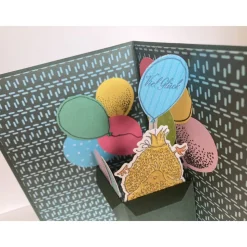Besonders geformte 3D  PopUp Karte - Geburtstagskarte  in Handarbeit gefertigt, mit Stampin Up Produkten