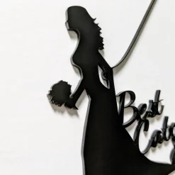 Best Catch Ever - Acryl Cake Topper Figuren für Hochzeitstorte | Schwarz Angel Topper | Lustiger Tortenstecker Hochzeit