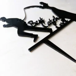 Best Catch Ever - Acryl Cake Topper Figuren für Hochzeitstorte | Schwarz Angel Topper | Lustiger Tortenstecker