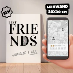 Beste Freunde | Personalisiertes Bild auf Leinwand 20x30cm | BFF