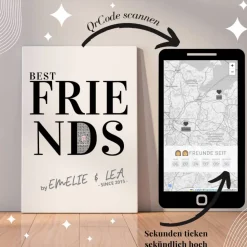 Beste Freunde | Personalisiertes Bild auf Leinwand 20x30cm | BFF